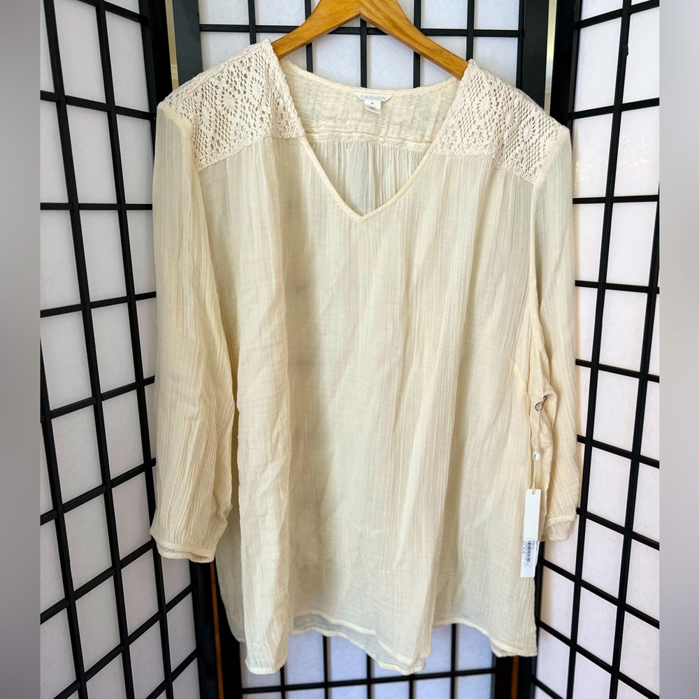 Caslon women’s 3X gauzy top NWT